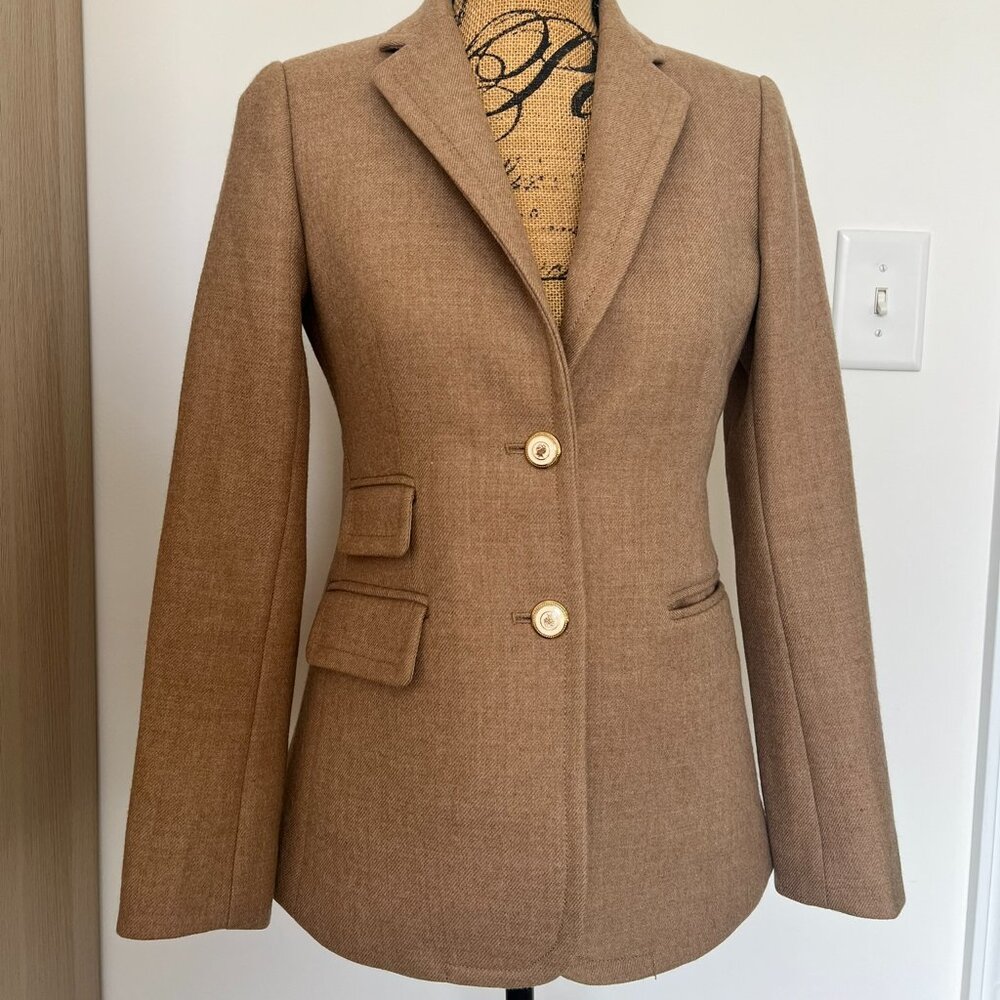 J. Crew Tan Tweed Wool Blazer